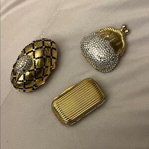 JUDITH LEIBER trio of vintage pill boxes.
